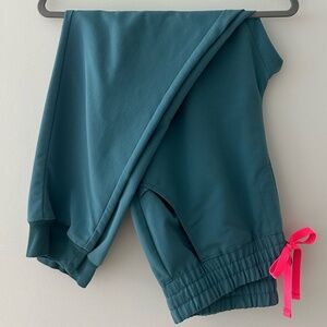 Figs Hydrogreen Joggers with Pink Accent